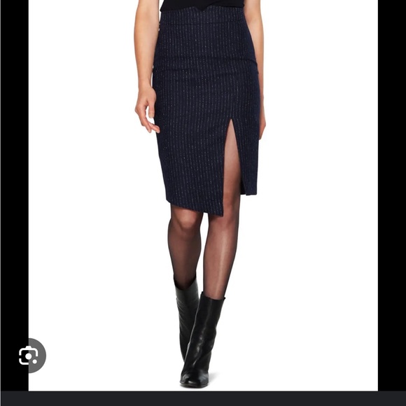 Suistudio NAVY Addison Wool Pencil Skirt - Picture 1 of 4